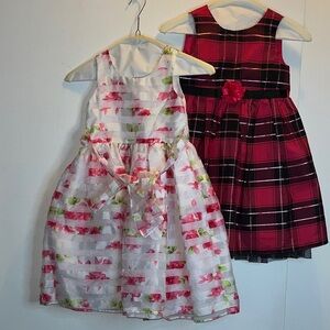 Set of Two Girls' Dresses - Floral and Plaid